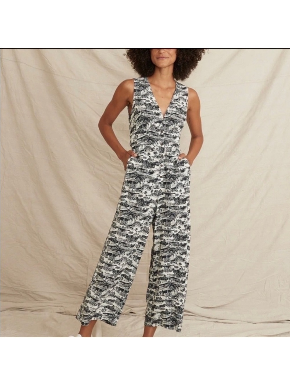 Marine Layer Holi Jumpsuit Wide Leg Palazzo Pants Medium